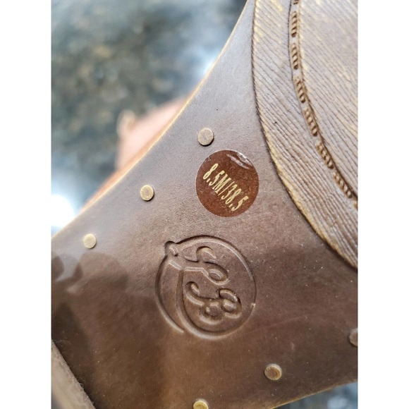 Lucky Brand Women's Ehllen Tan Leather Heeled Ankle Booties Size US 8.5M - Picture 9 of 12